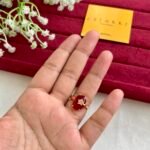 Trendy Red oval stone with star design Adjustable Ring✨1378