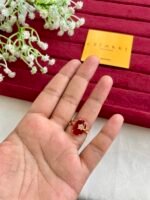 Trendy Red oval stone with star design Adjustable Ring✨1378