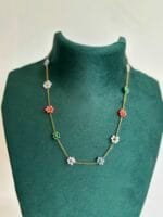 Stainless steel Beautiful multicolour flower design Golden Necklace 🌸 1319 - Image 3