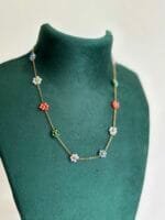 Stainless steel Beautiful multicolour flower design Golden Necklace 🌸 1319 - Image 4