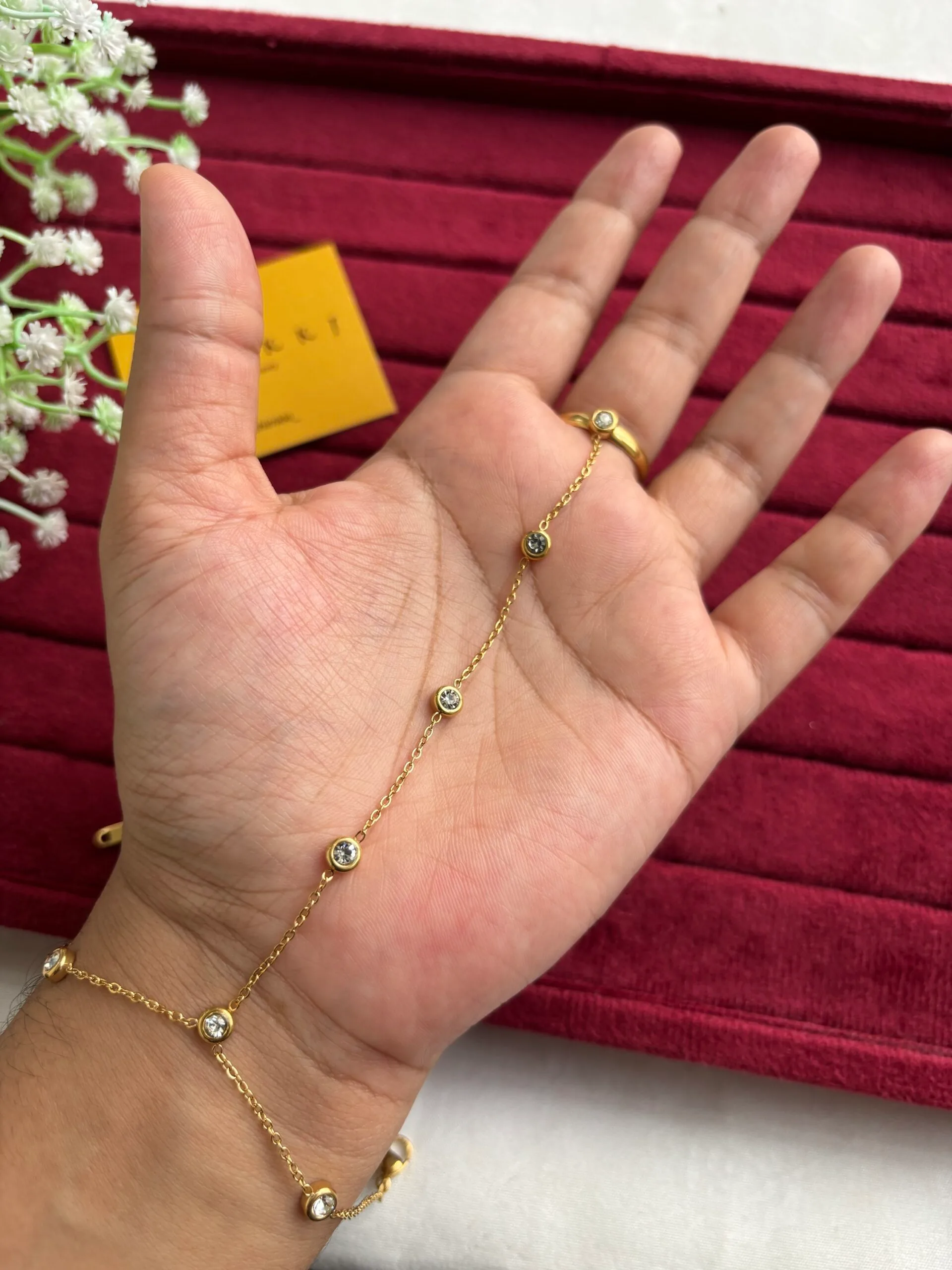 img_1722-2 Stainless steel Beautiful hand chain with Ring❤️🔥 1320 - Image 1