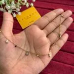 Trendy Beautiful drop charm design Golden Necklace😍1325