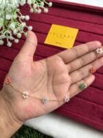 Stainless steel Beautiful multicolour flower design Golden Necklace 🌸 1319 - Image 2