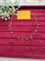Beautiful infinity design multicolour stone charm Golden Necklace 🌟1429