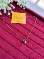 Beautiful love design with white stone Golden Necklace ♥️1400 - Image 4