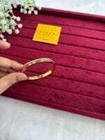 Stainless steel Beautiful green stone design open bangle✨1359 - Image 3