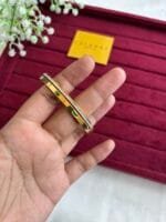 Stainless steel Beautiful green stone design open bangle✨1359 - Image 5