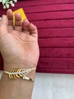 Stainless steel Beautiful Leaf design open bangle✨1366 - Image 5