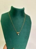 Beautiful love design with white stone Golden Necklace ♥️1400 - Image 2