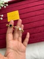 Stainless steel Beautiful black and white circle design open bangle✨1387 - Image 4