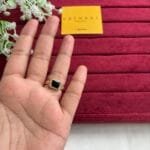 Black rectangular stone Adjustable Ring✨1391