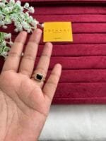 Black rectangular stone Adjustable Ring✨1391