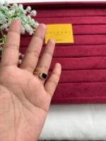 Black rectangular stone Adjustable Ring✨1391 - Image 4