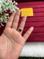 Black rectangular stone Adjustable Ring✨1391 - Image 3