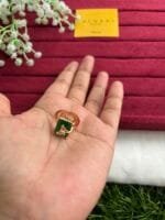 Green stone butterfly design Adjustable Ring✨1419 - Image 3