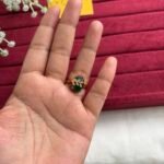 Green leaf oval design adjustable ring🌸1418