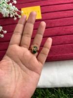 Green leaf oval design adjustable ring🌸1418