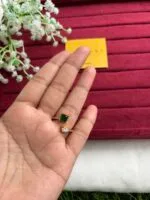 Trendy Green and white stone adjustable Ring♥️1416