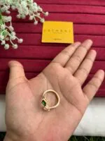 Trendy Green and white stone adjustable Ring♥️1416 - Image 4