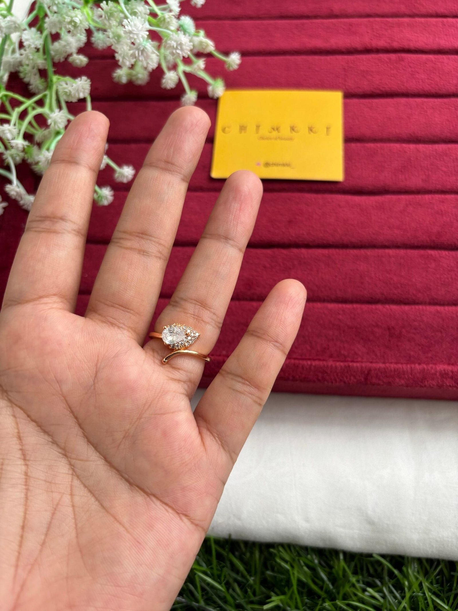 img_2770 Beautiful white stone Adjustable ring✨1426 - Image 1