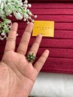 Trendy Green flower design beautiful big statement ring🌸1417