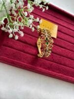 Stainless steel Beautiful leaf design golden open bangle✨♥️1395 - Image 3