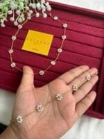 Beautiful white flower design Necklace and bracelet combo set😍🌸1406 - Image 2