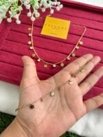 Stainless steel Beautiful snowflake design Golden Necklace and bracelet combo set✨1411