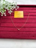 Stainless steel Beautiful cute little white stone Golden Necklace 🌟😍1422 - Image 3