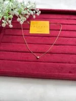 Stainless steel Beautiful cute little white stone Golden Necklace 🌟😍1422 - Image 4