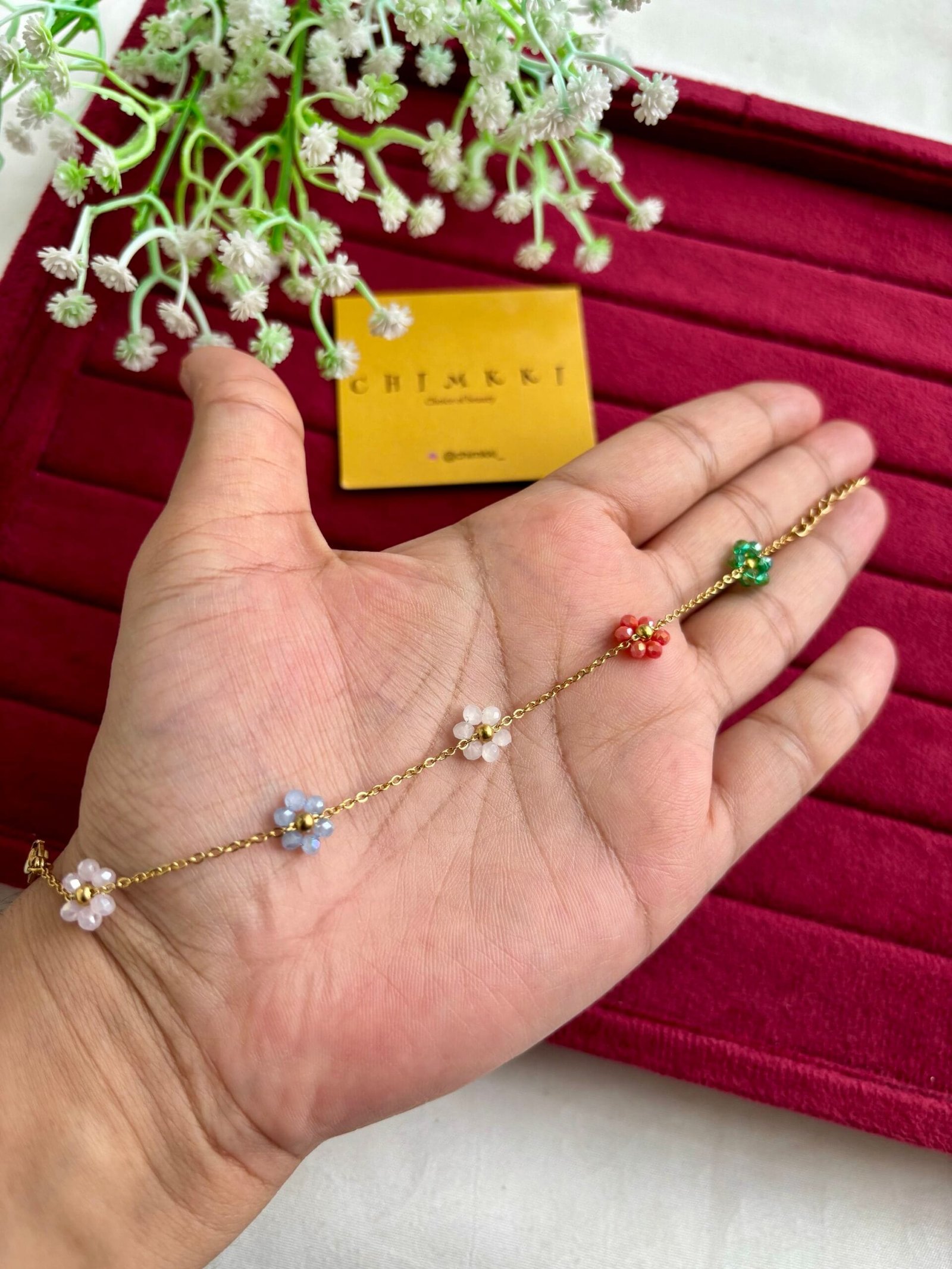 img_3672-2 Beautiful multicoloured flower design bracelet 🌸1435 - Image 1