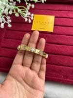 Beautiful Flower design white pearl stone design Golden open bangle🌸1460 - Image 2