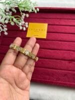 Beautiful Flower design white pearl stone design Golden open bangle🌸1460 - Image 5