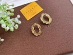 Stainless steel Beautiful Golden leaf oval design Earrings 🌟1343 - Image 2