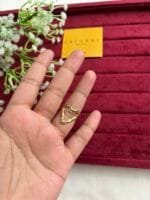 stainless steel Golden heart design no stone Adjustable Ring✨1383