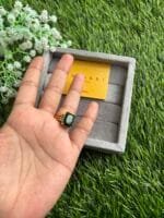 Beautiful Green Rectangular stone Adjustable Ring✨1491 - Image 4