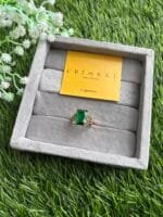 Beautiful Green Rectangular stone Adjustable Ring✨1491 - Image 2