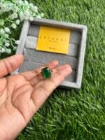 Beautiful Green Rectangular stone Adjustable Ring✨1491