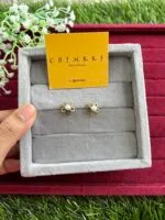 Beautiful flower design Golden earrings ✨1488 - Image 4
