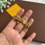 Stainless steel Beautiful design Golden open bangle✨1531
