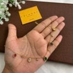 Stainless steel Beautiful multicolour stone Necklace ✨1527