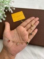 Stainless steel Beautiful multicolour stone Necklace ✨1527