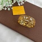 Stainless steel Beautiful Design Golden Flower design open bangle🌹1536