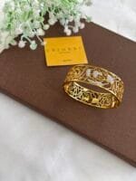 Stainless steel Beautiful Design Golden Flower design open bangle🌹1536 - Image 3