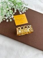 Beautiful Design Broad circle rectangular Golden open bangle🌹1537 - Image 4