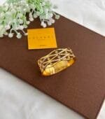 Stainless steel Beautiful broad design Golden Open bangle✨1551