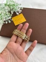 Stainless steel Beautiful broad design Golden open bangle✨1552 - Image 2