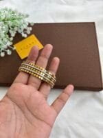 Stainless steel Beautiful broad design Golden open bangle✨1552 - Image 5