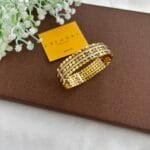 Stainless steel Beautiful broad design Golden open bangle✨1552