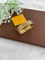 Stainless steel Beautiful broad design Golden open bangle✨1552